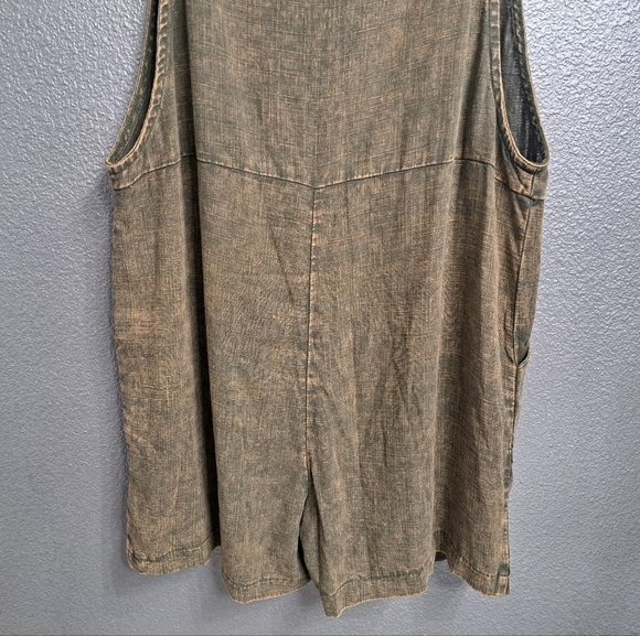 NWT 100% Washed Linen Olive Green Heather Romper - Picture 13 of 14